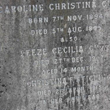 CURRY Reeze Cecilia -1907 :: STIGLING Christina F. -1915