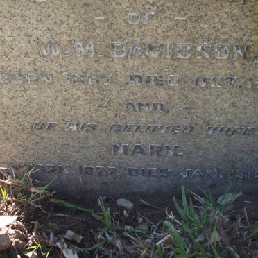 DAVIDSON W.M. 1867-1955 &amp; Mary 1877-1919