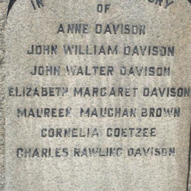 DAVISON Anne :: DAVISON John William :: DAVISON John Walter :: DAVISON Elizabeth Margaret :: DAVISON Charles Rawling