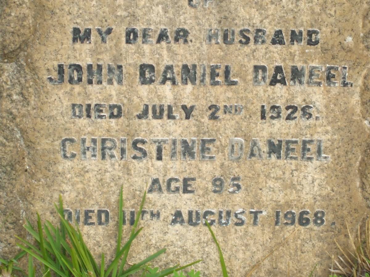 DANEEL John Daniel -1926 &amp; Christine -1968