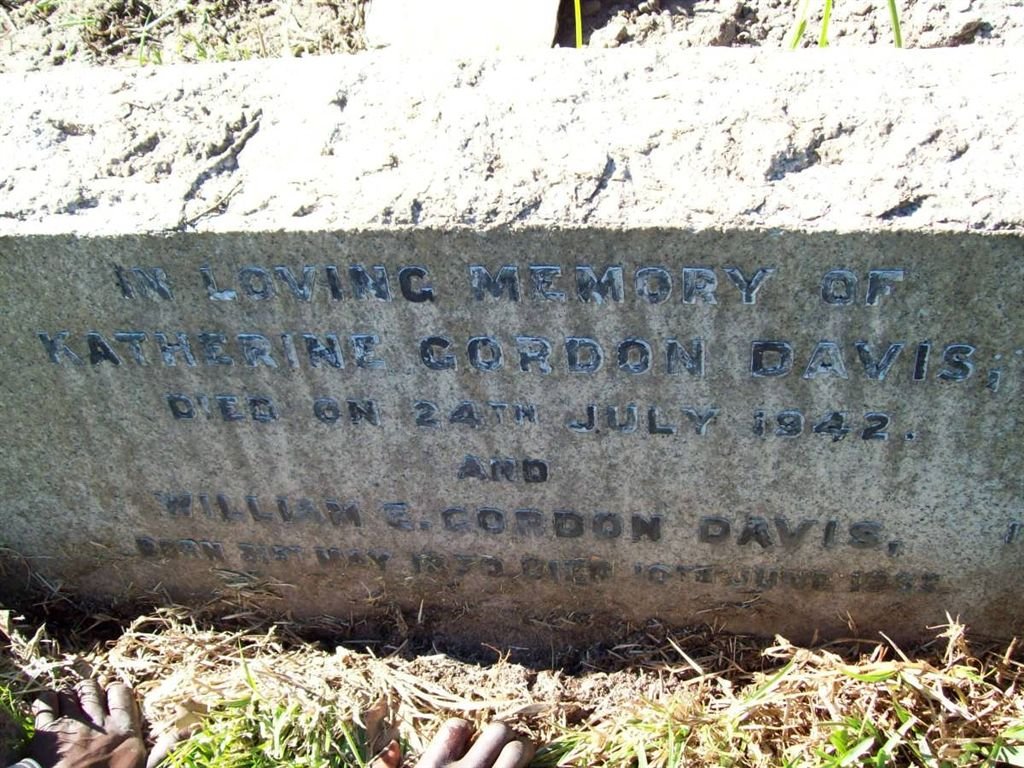 DAVIS William E. Gordon ??-1947 &amp; Katherine Gordon -1942