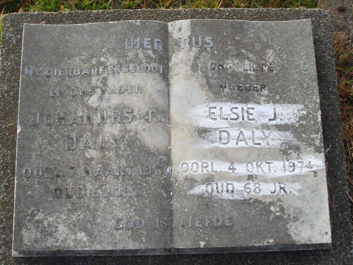 DALY Johannes R. -1961 &amp; Elsie J. -1974