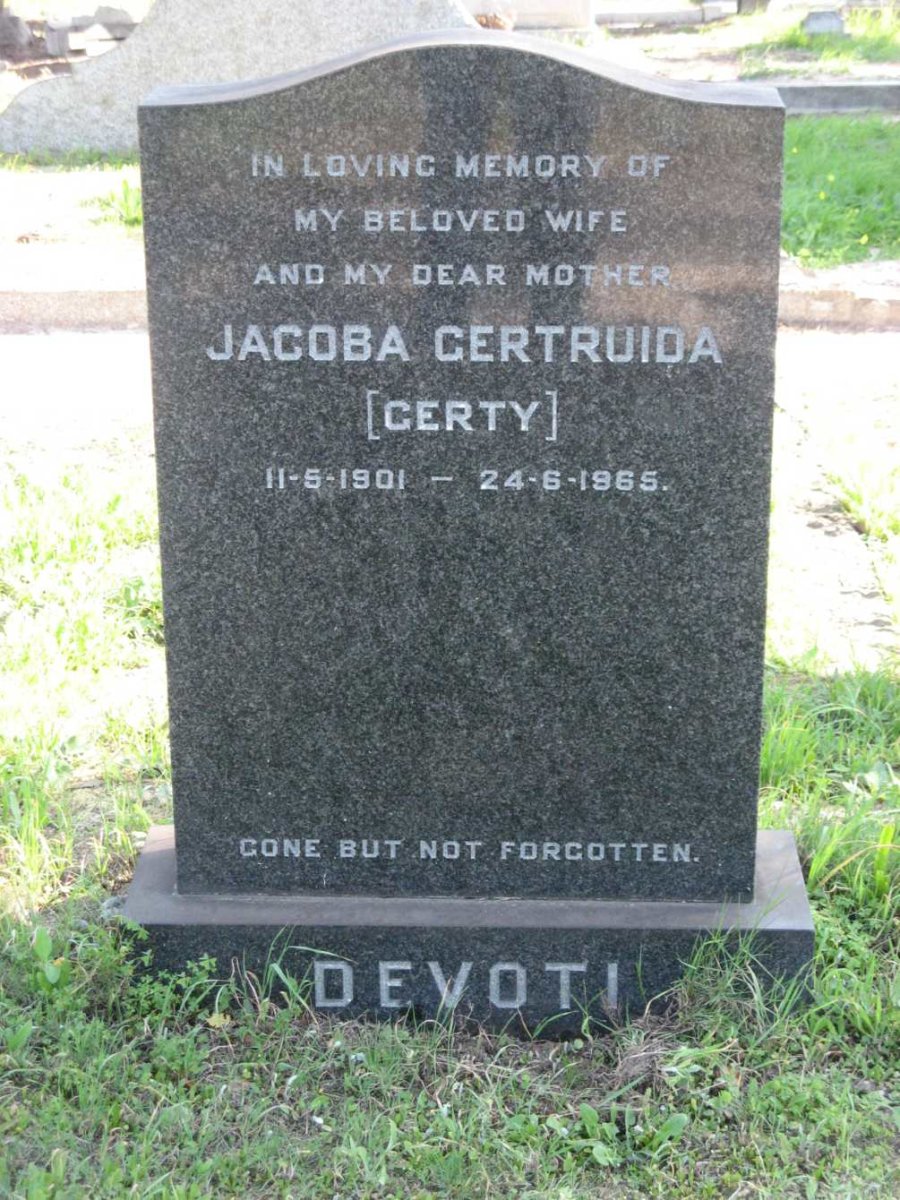 DEVOTI Jacoba Gertruida 1901-1965