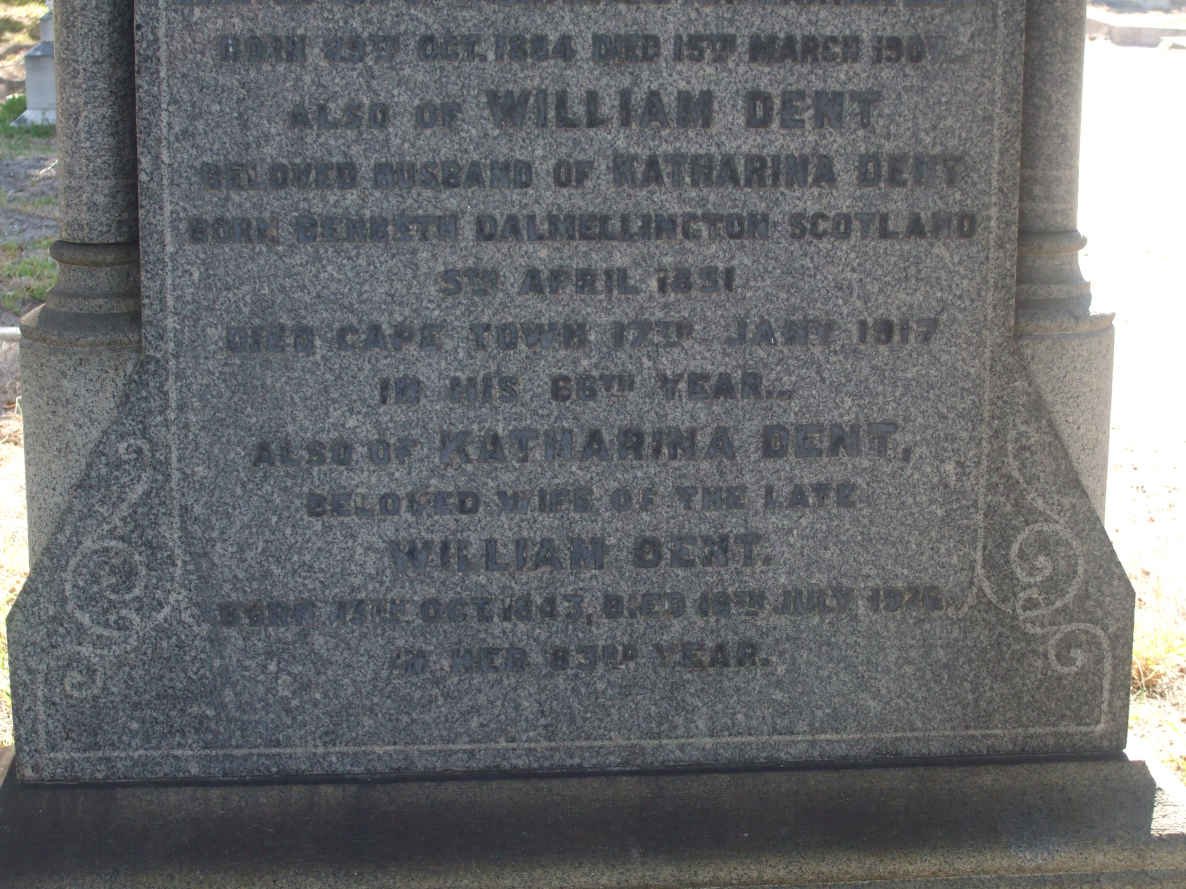DENT William 1851-1917 &amp; Katharina  -1926
