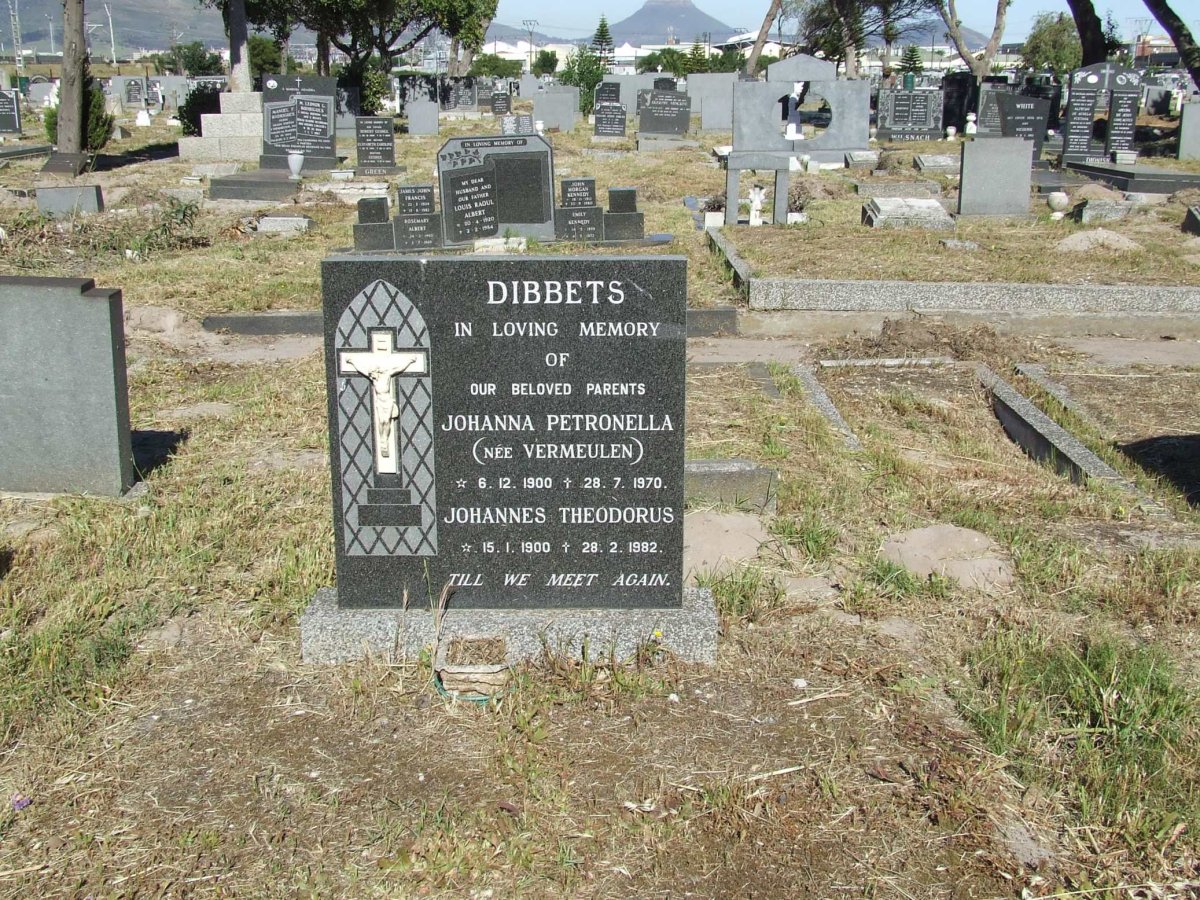 DIBBETS Johannes Theodorus 1900-1982 &amp; Johanna Petronella VERMEULEN 1900-1970