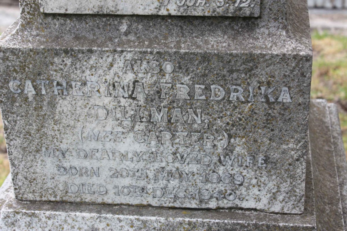 DILLMAN Catherina Frederika nee CARTER 1869-1940