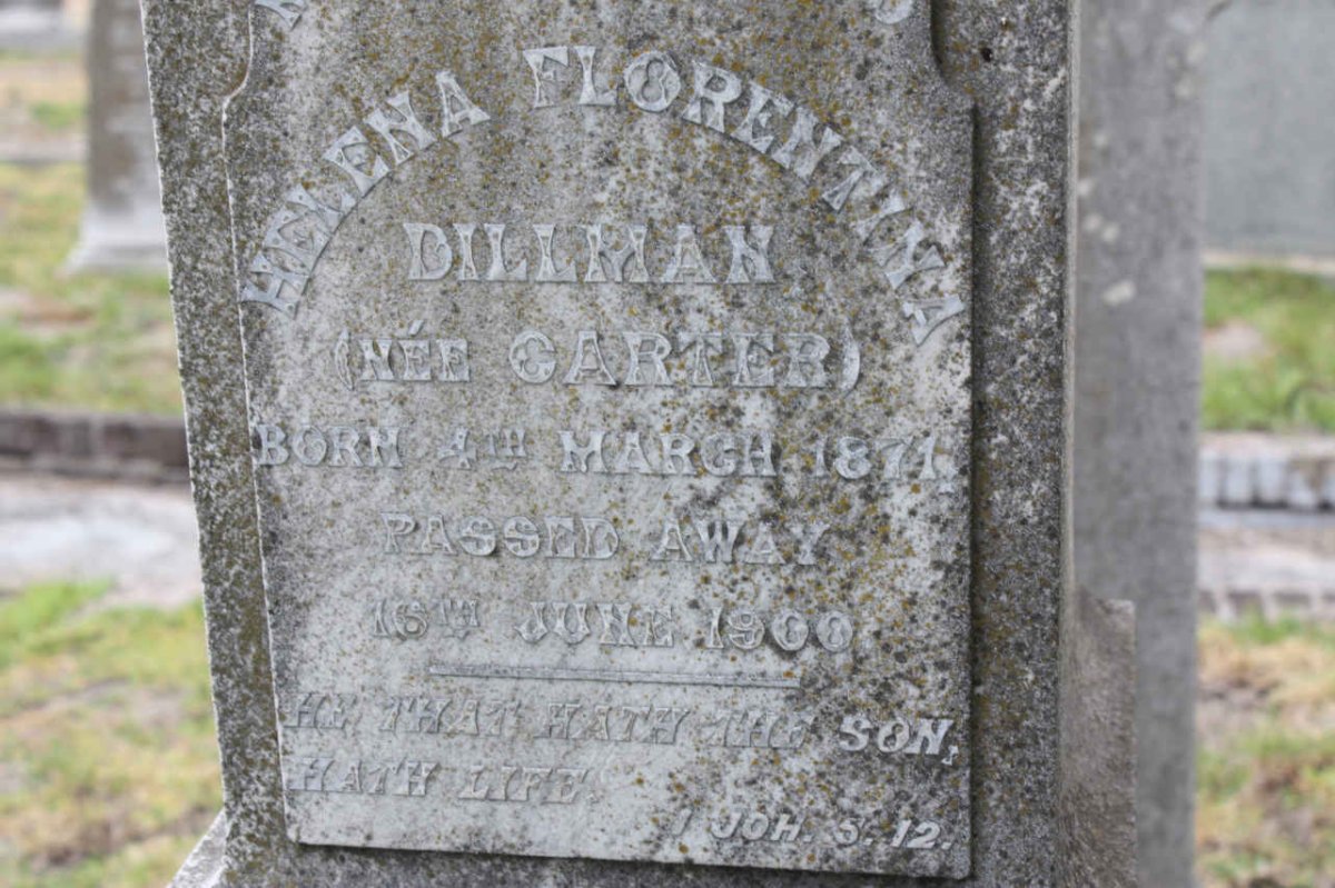 DILLMAN Helena Florentina nee CARTER 1871-1900