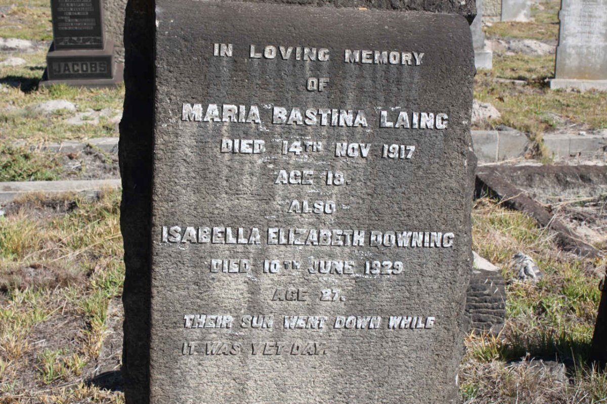 DOWNING Isabella Elizabeth -1929 :: LAING Maria Bastina -1917