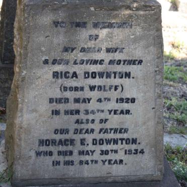 DOWNTON Horace E. -1934 &amp; Rica WOLFF -1920
