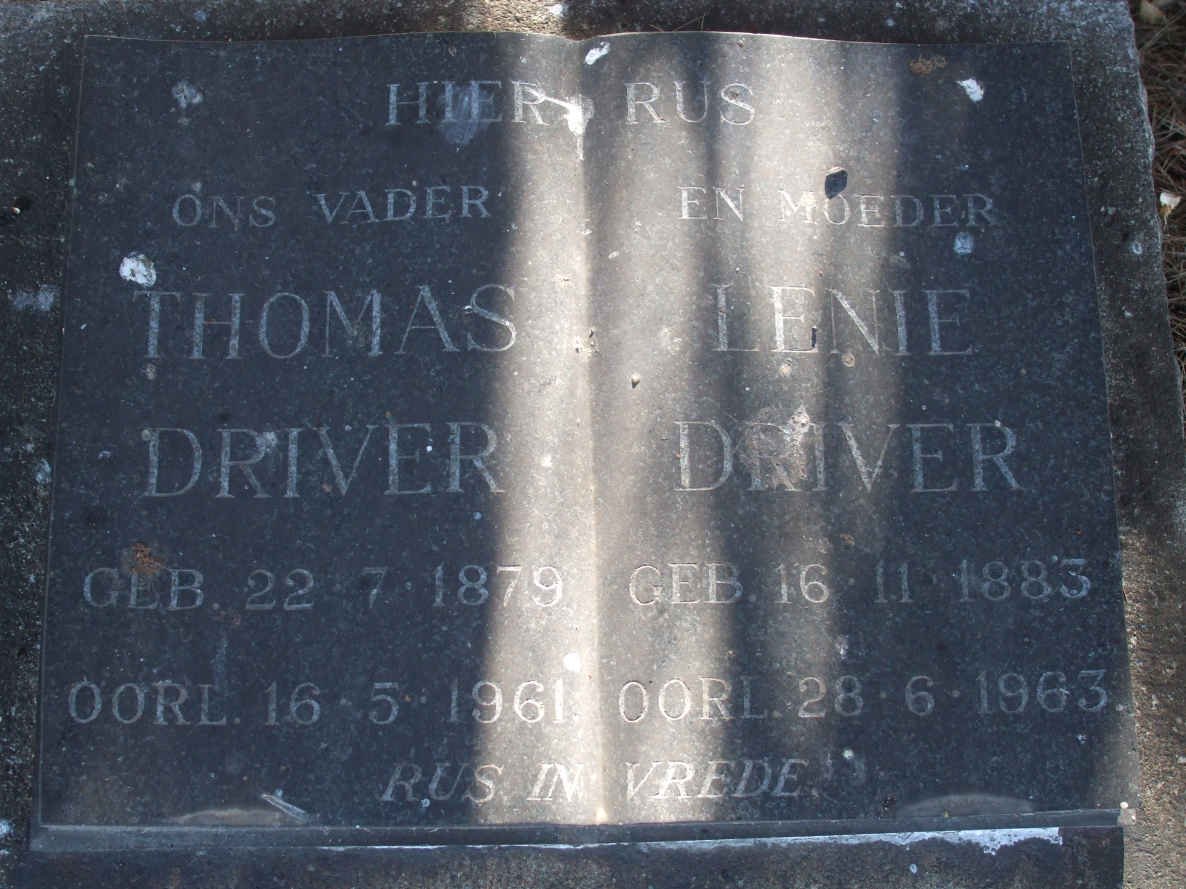 DRIVER Thomas 1879-1961 &amp; Lenie 1883-1963
