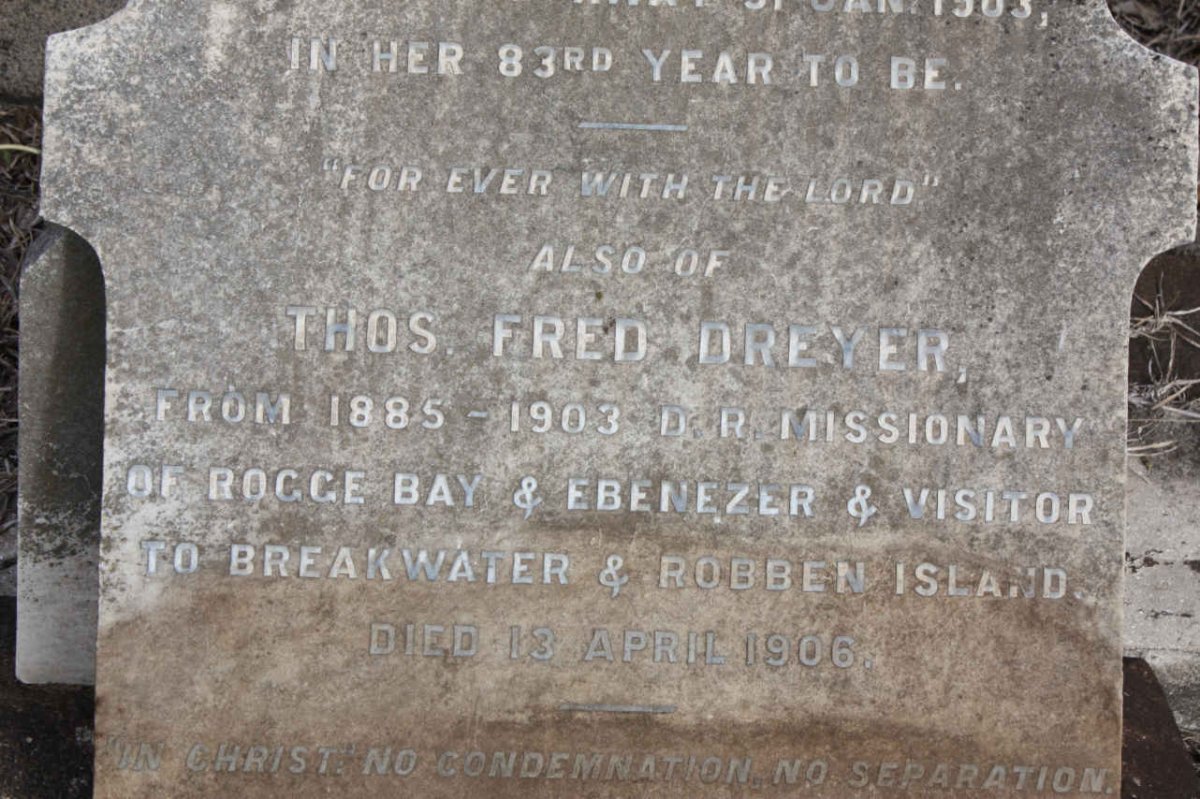 DREYER Thos. Fred. -1906 &amp; Dorothea Elizabeth HORAK -1903