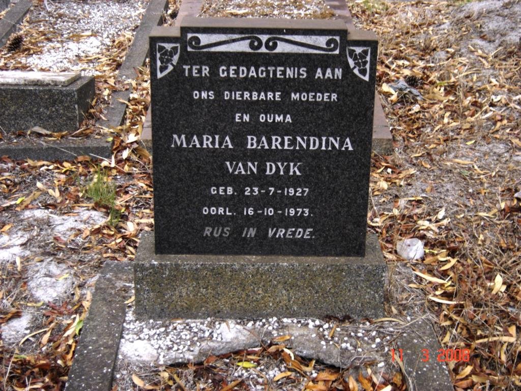 DYK Maria Barendina, van 1927-1973