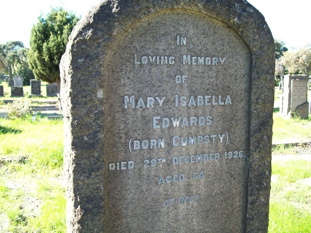 EDWARDS Mary Isabella nee CUMSTY -1926