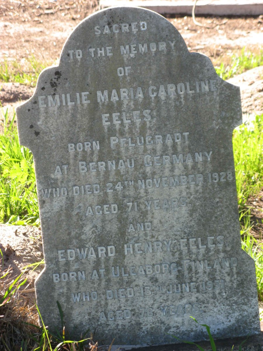 EELES Emilie Maria Caroline -1928 :: EELES Edward Henry -1931
