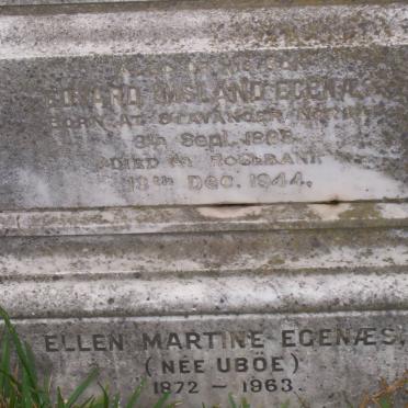 EGENEAS Edward Imsland 1868-1944 :: EGENAES Ellen Martine nee UBOE 1872-1963