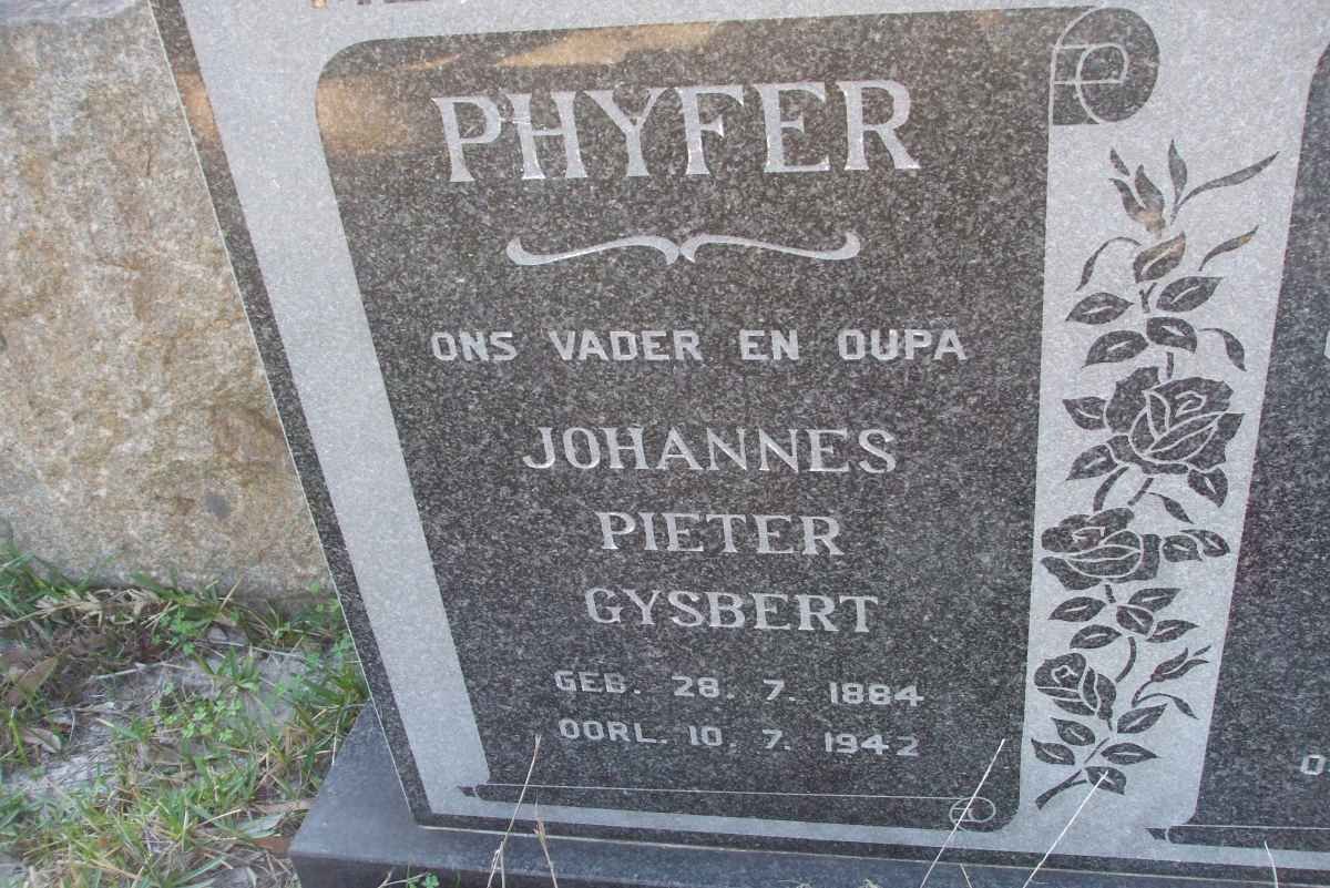 PHYFER Johannes Pieter Gysbert 1884-1942