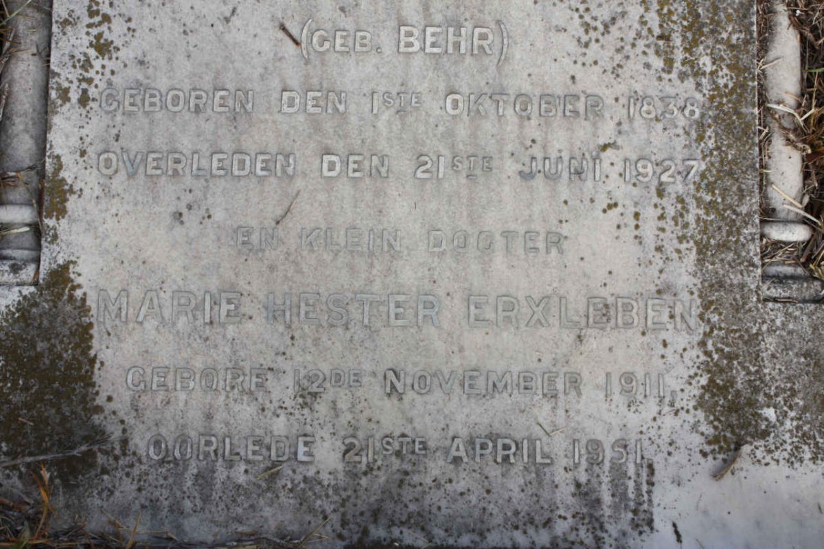 ERXLEBEN Marie Hester 1911-1951