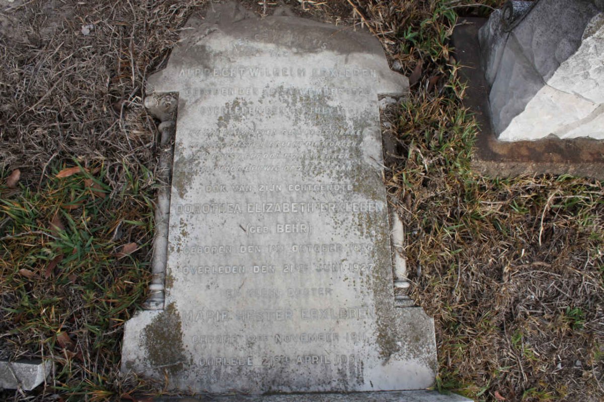 ERXLEBEN Albrecht Wilhelm 1829-1901 &amp; Dorothea Elizabeth nee BEHR 1838-1927 :: ERXLEBEN Marie Hester 1911-1951