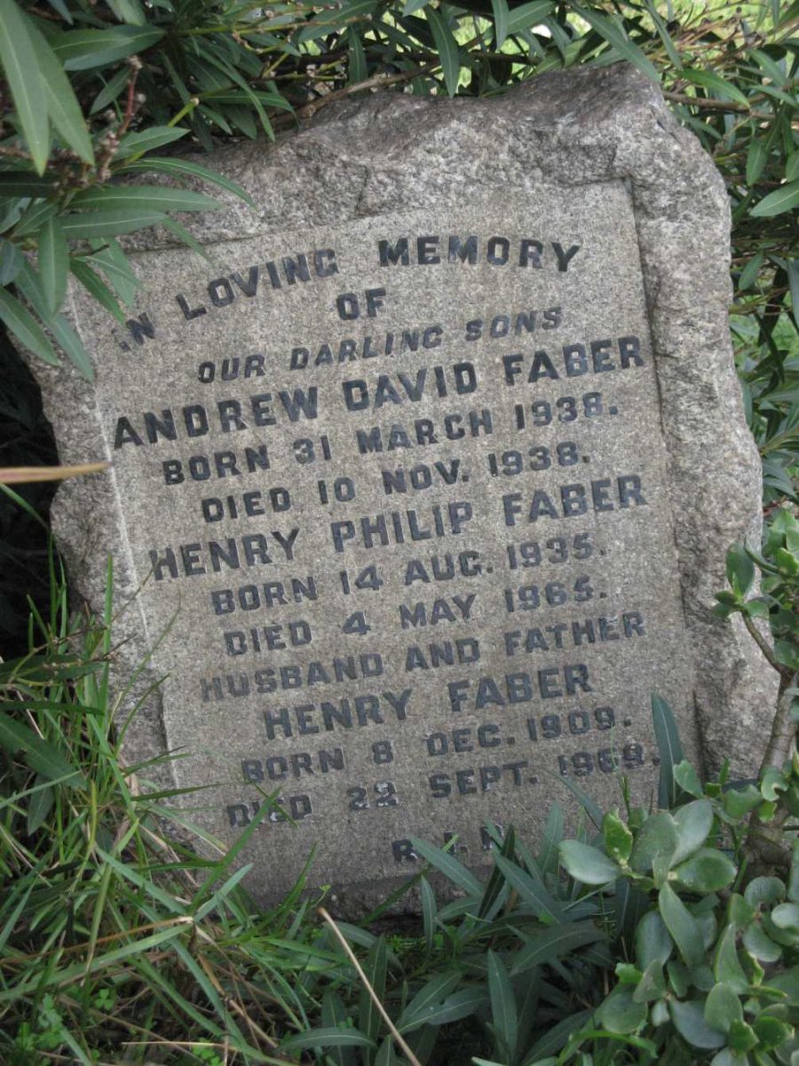 FABER Henry 1909-196? :: FABER Philip 1935-1965 :: FABER Andrew David 1938-1938