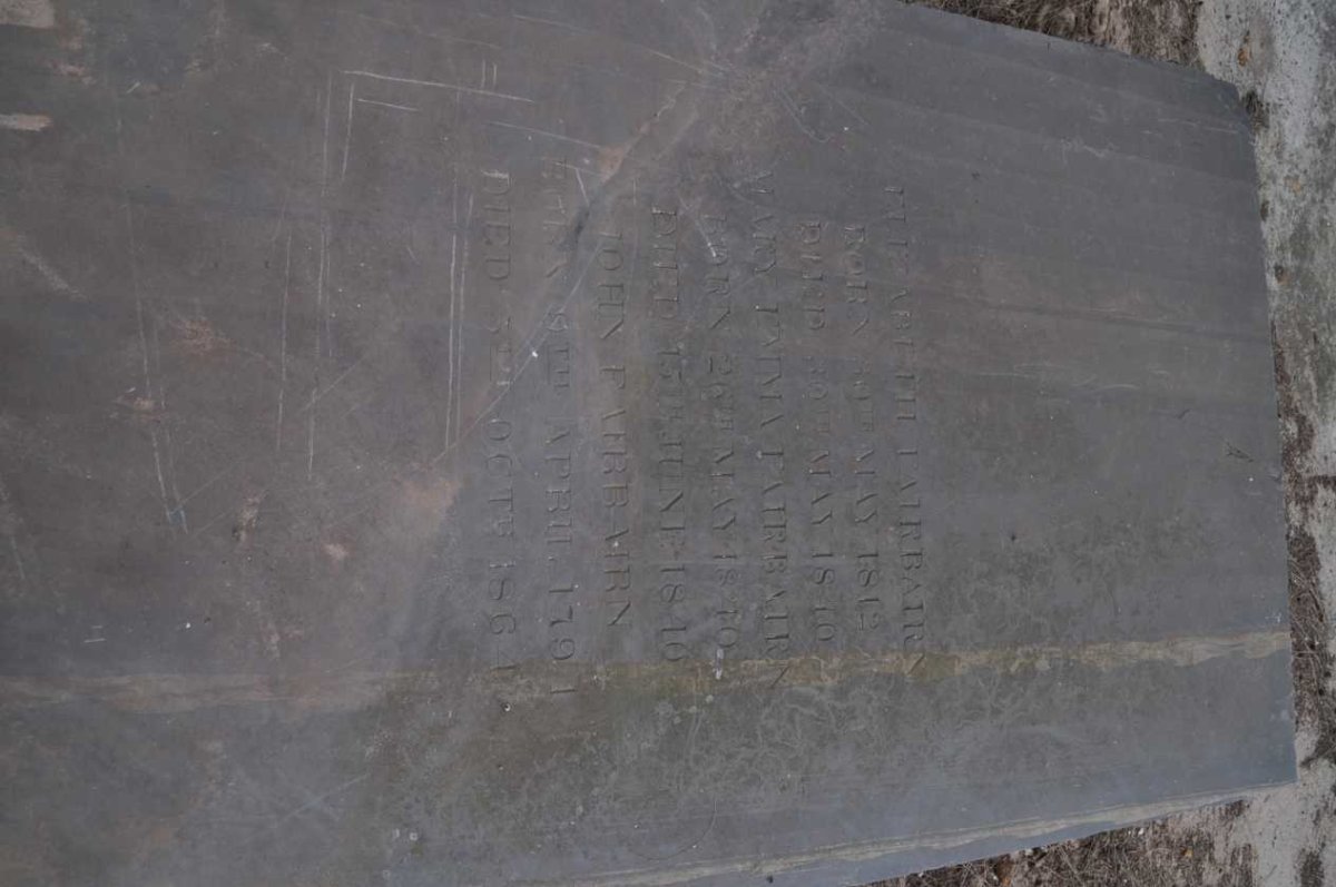 FAIRBAIRN Elizabeth 1812-1840 : FAIRBAIRN Mary Emma 1840-1840