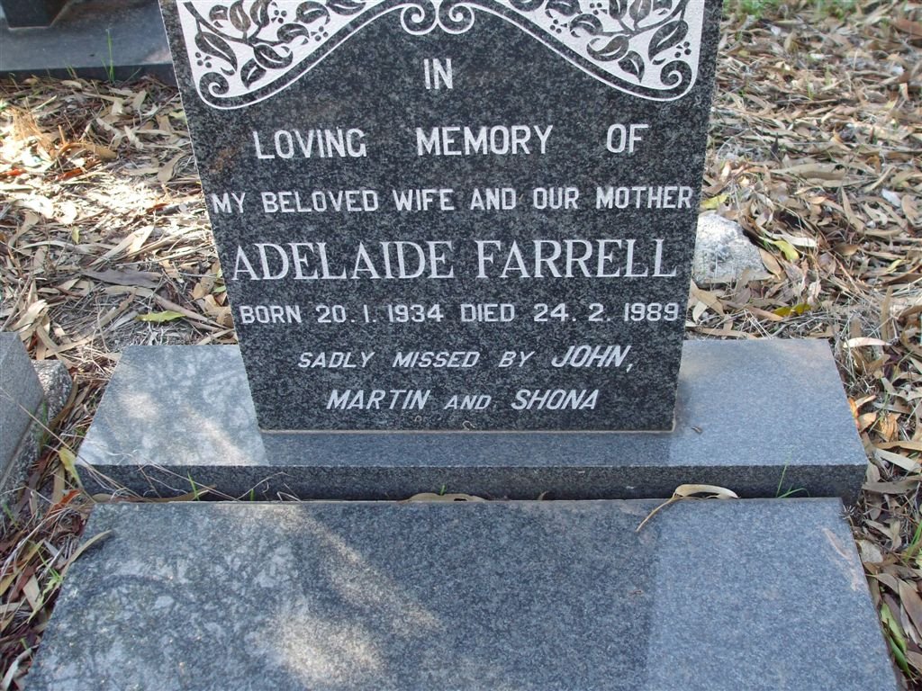 FARRELL Adelaide 1934-1989