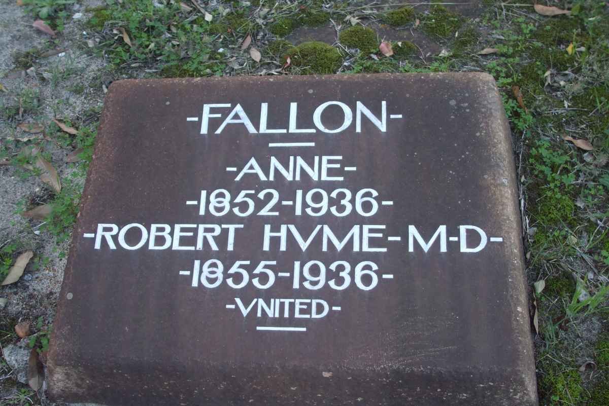 FALLON Robert Hume 1855-1936 &amp; Anne 1852-1936