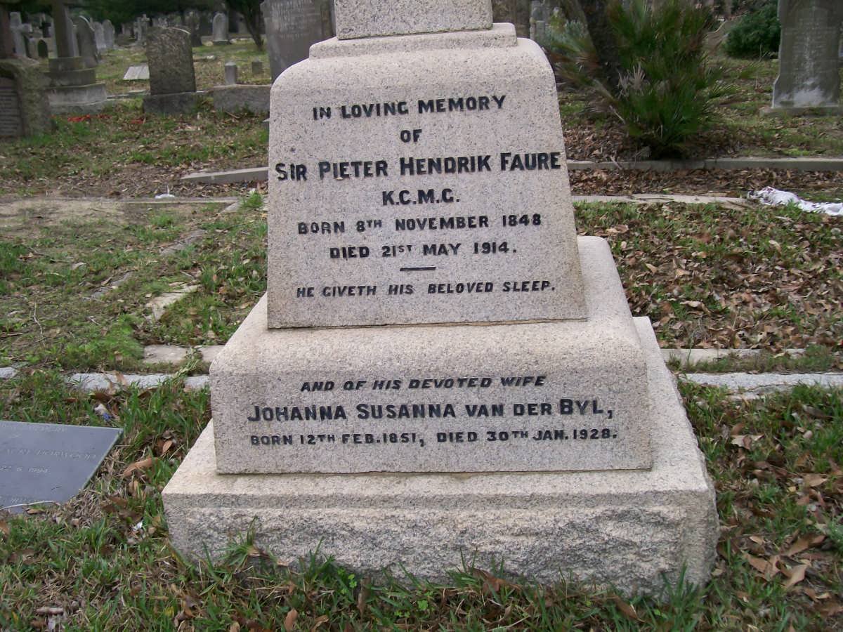 FAURE Pieter Hendrik 1848-1914 &amp; Johanna Susanna VAN DER BYL 1851-1928