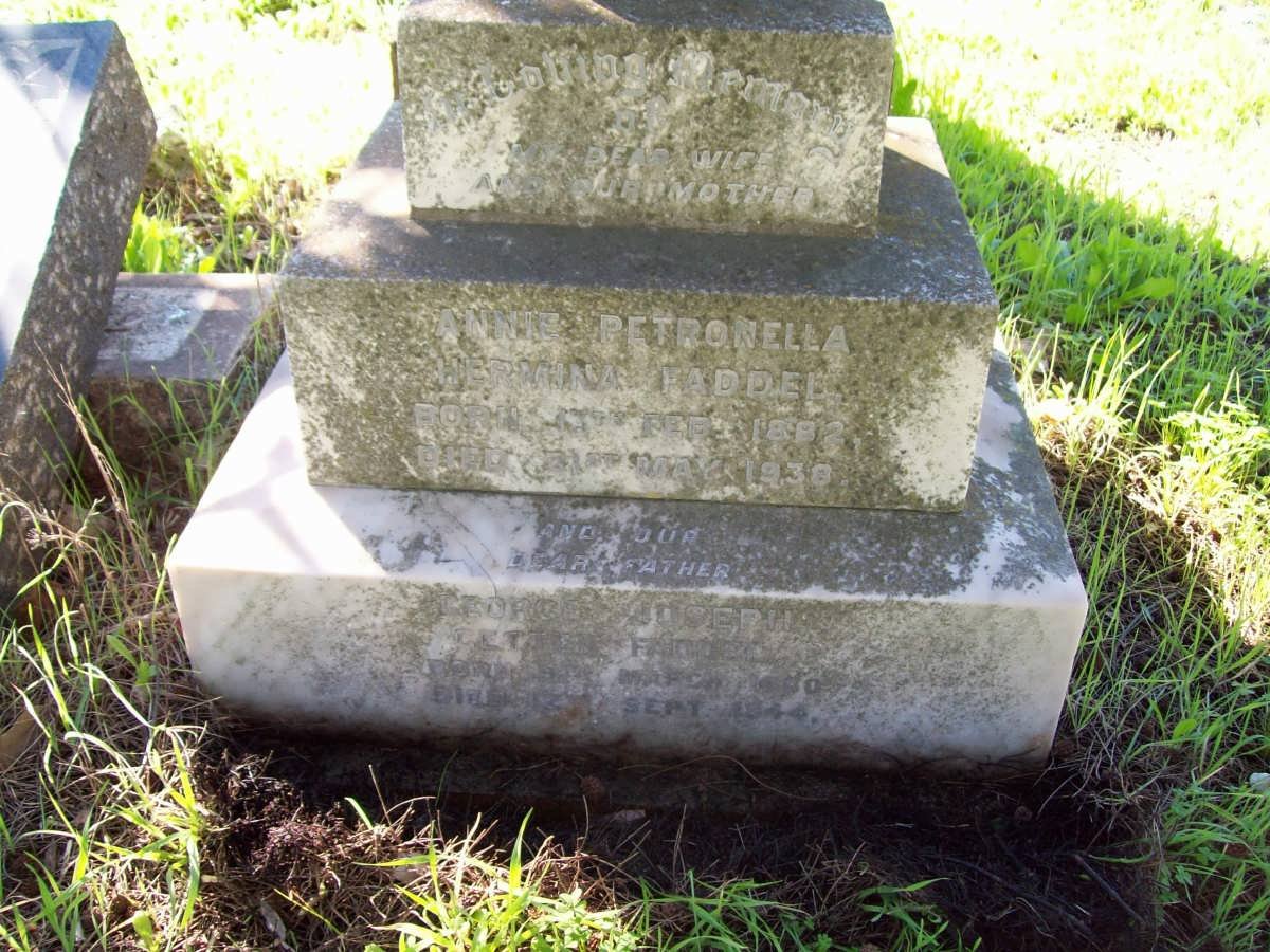 FADDEL George Joseph Gatten 1880-1944 &amp; Annie Petronella Hermina 1882-1938
