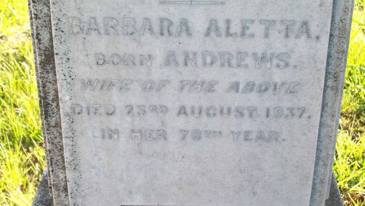 FILLEUL Barbara Aletta nee ANDREWS -1937
