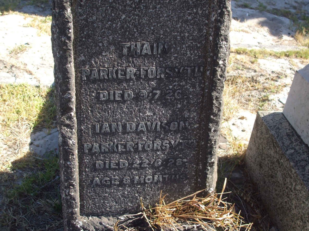 FORSYTH Thain, PARKER -192? :: PARKER-FORSYTH Ian Davison -1928