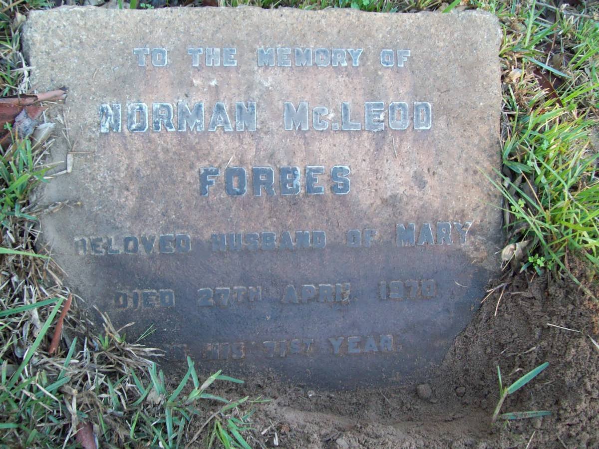 FORBES Norman McLeod -1970