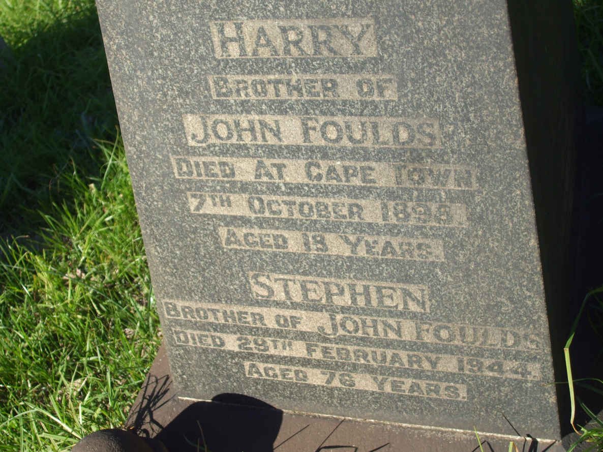 FOULDS Harry  -189? :: FOULDS Stephen -1944 
