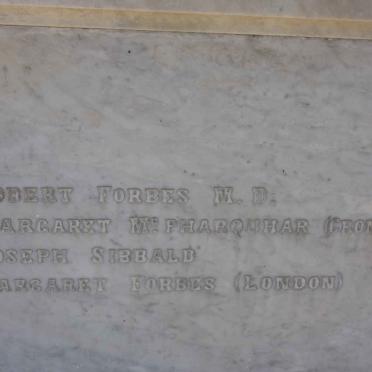 FORBES Robert :: Mc PHARQUHAR Margaret  :: SIBBALD Joseph :: FORBES Margaret
