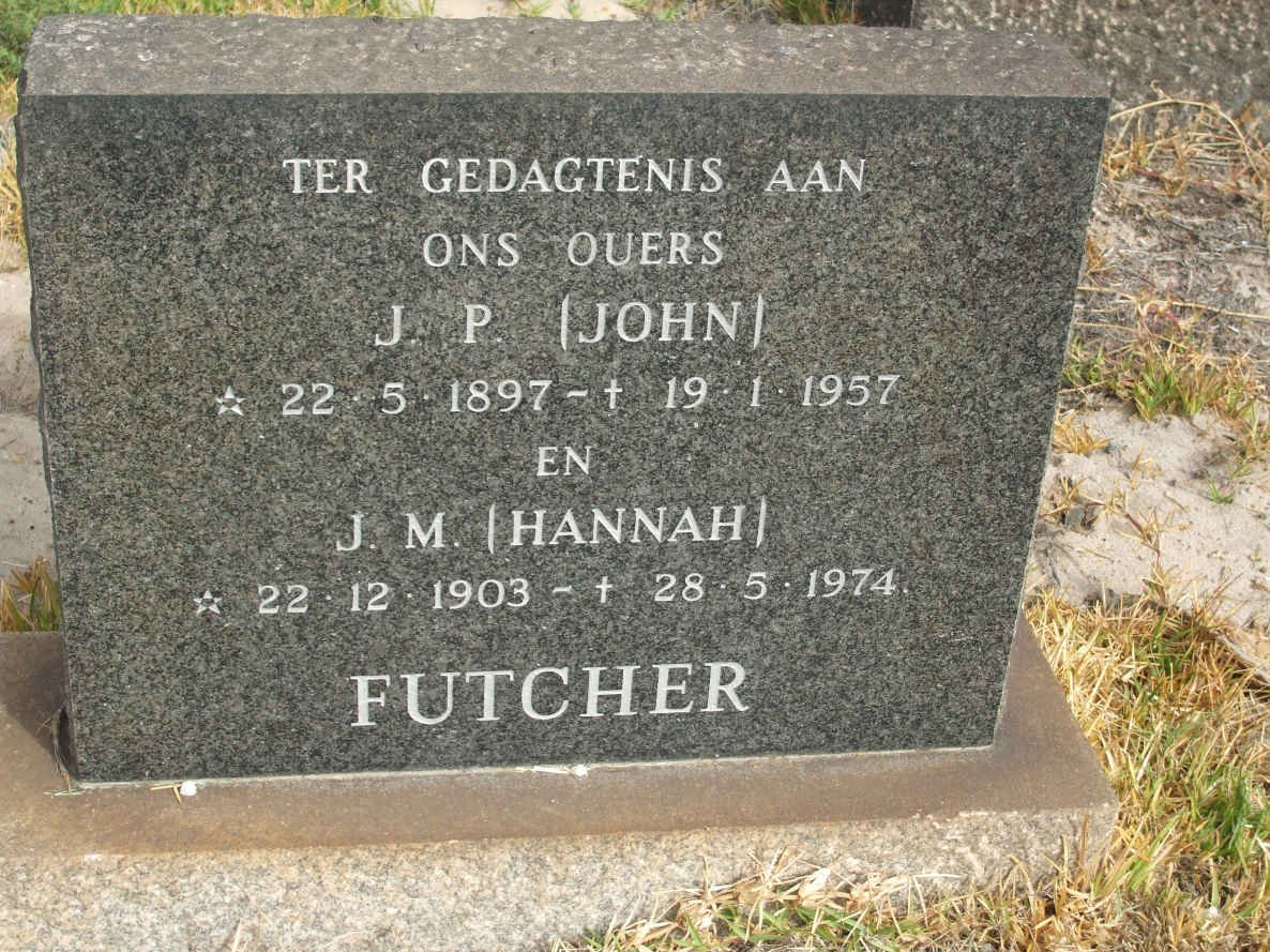 FUTCHER J.P. 1897-1957 &amp; J.M. 1903-1974