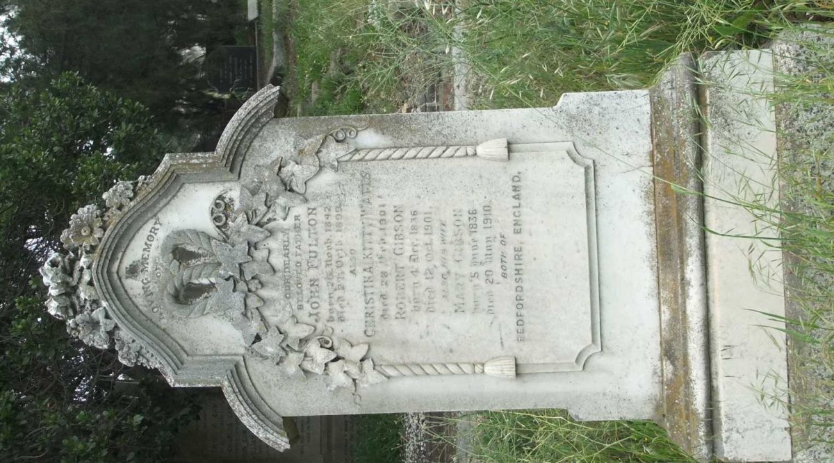 FULTON John 1842-1899 &amp; Christina WATTS -1901 :: GIBSON Robert 1836-1901 &amp; Mary 1836-1910