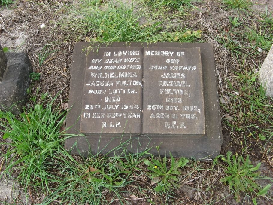 FULTON James Michael -1962 &amp; Wilhelmina Jacoba LOTTER -1944