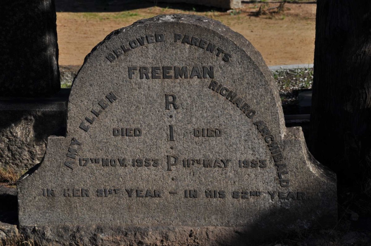 FREEMAN Richard Archibald -1953 &amp; Amy Ellen -1953