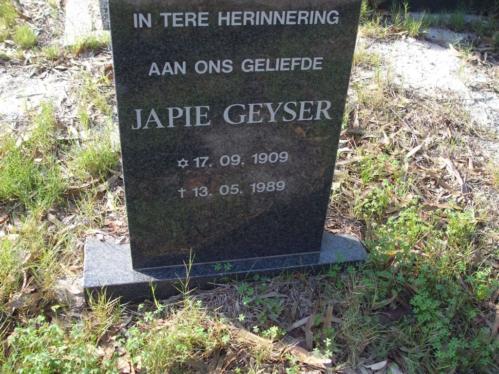 GEYSER Japie 1909-1989