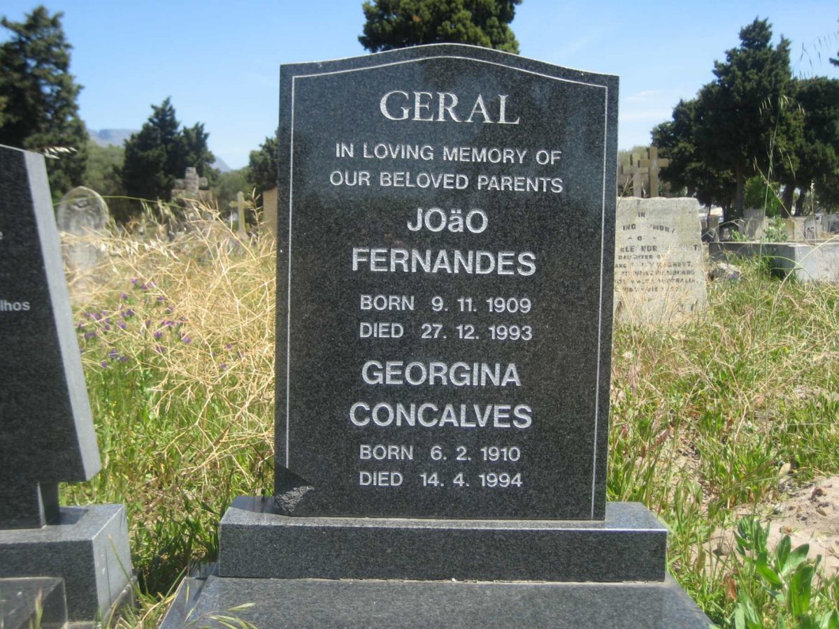 GERAL Joao Fernandes 1909-1993 &amp; Georgina Concalves 1910-1994
