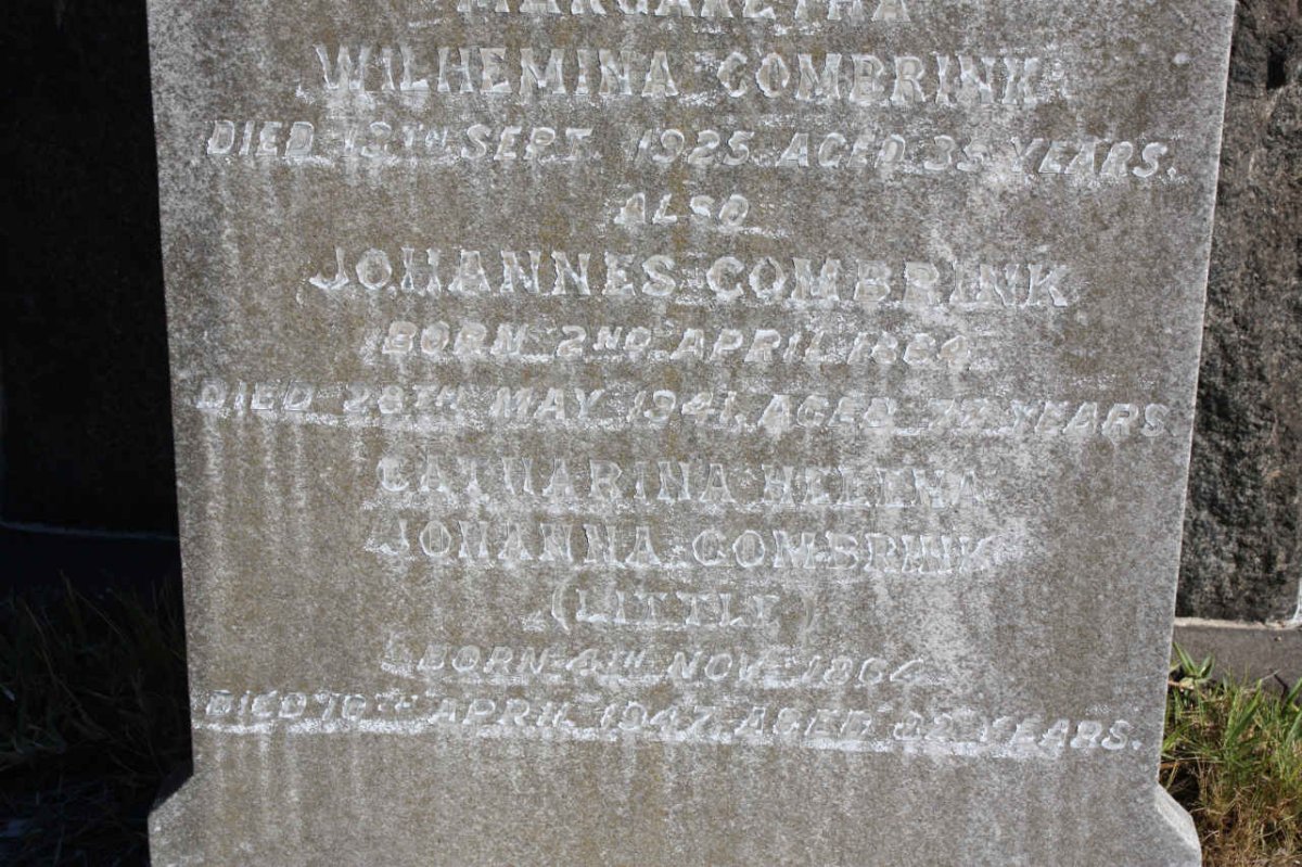 COMBRINK Johannes 1864-1941 :: COMBRINK Catharina Helena Johanna nee LITTLE  1864-1947[list]