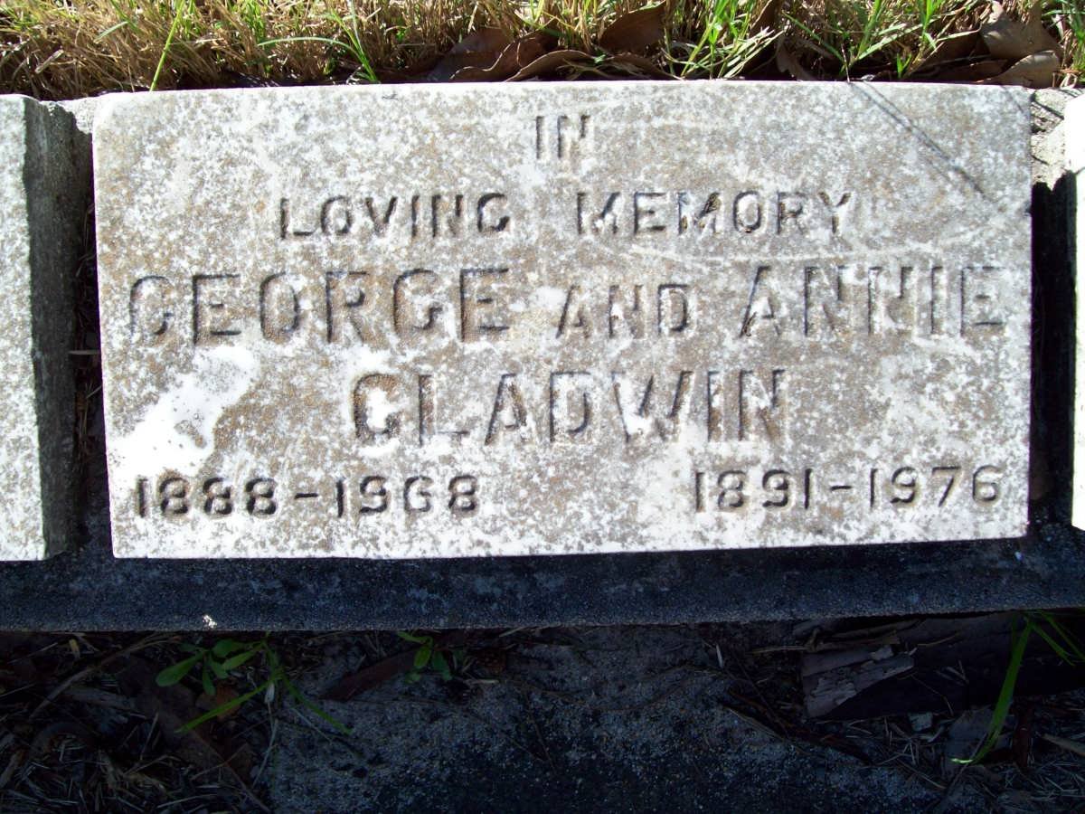 GLADWIN George 1888-1968 &amp; Annie 1891-1976
