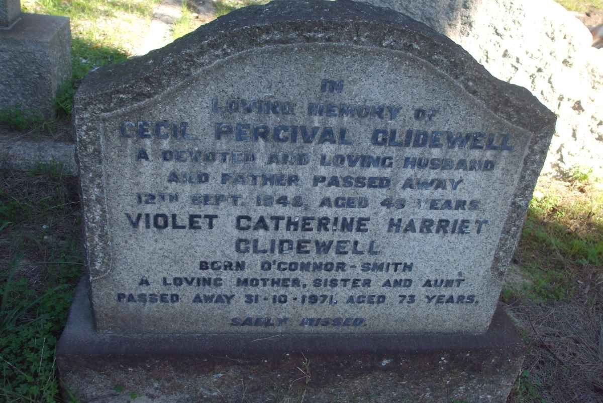 GLIDEWELL Cecil Percival -1948 &amp; Violet Catherine Harriet O'CONNOR-SMITH -1971