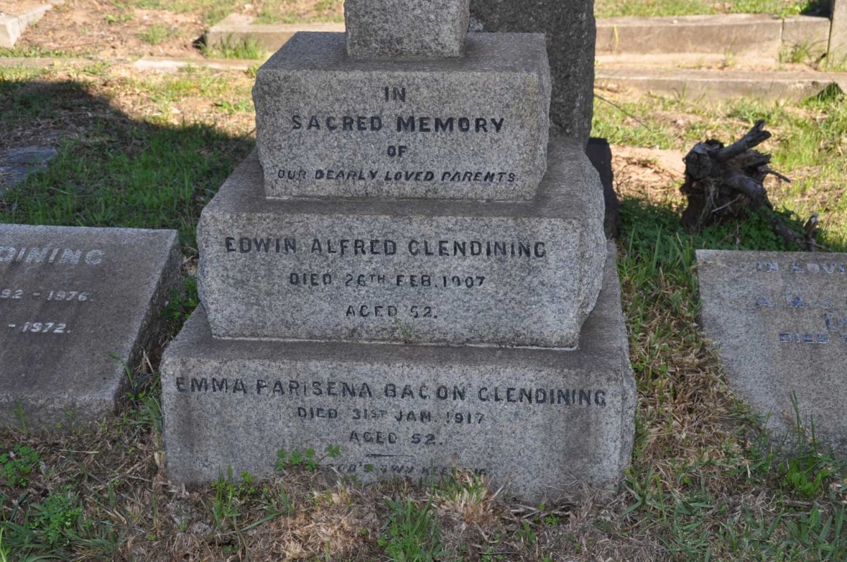GLENDINING Edwin Alfred -1907 &amp; Emma Parisena Bacon -1917