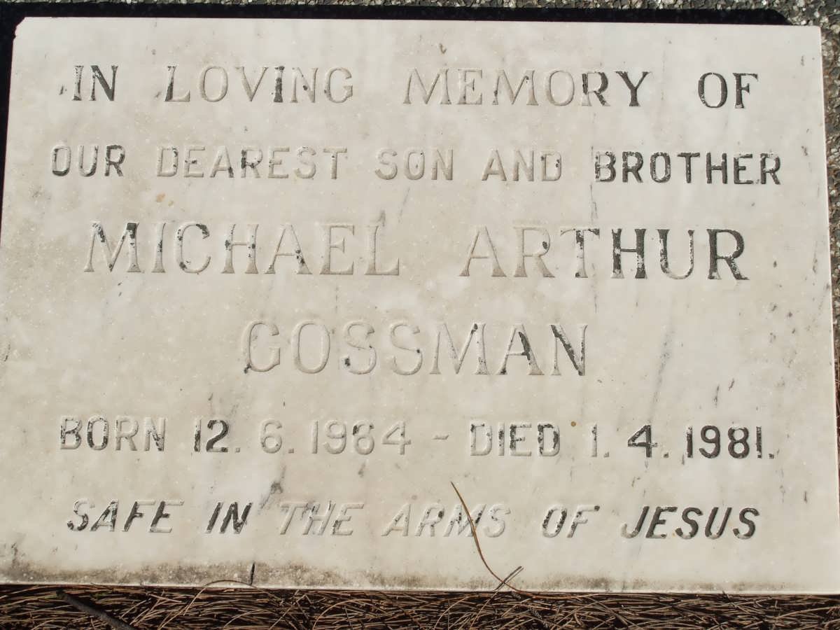 GOSSMAN Michael Arthur 1964-1981