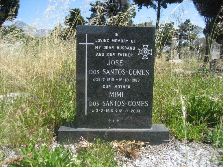 GOMES José, DOS SANTOS 1913-1989 &amp; Mimi 1916-2003