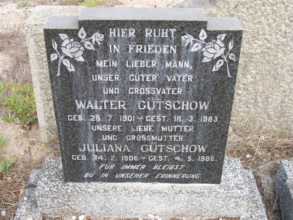 GUTSCHOW Walter 1901-1983 &amp; Juliana 1906-1986