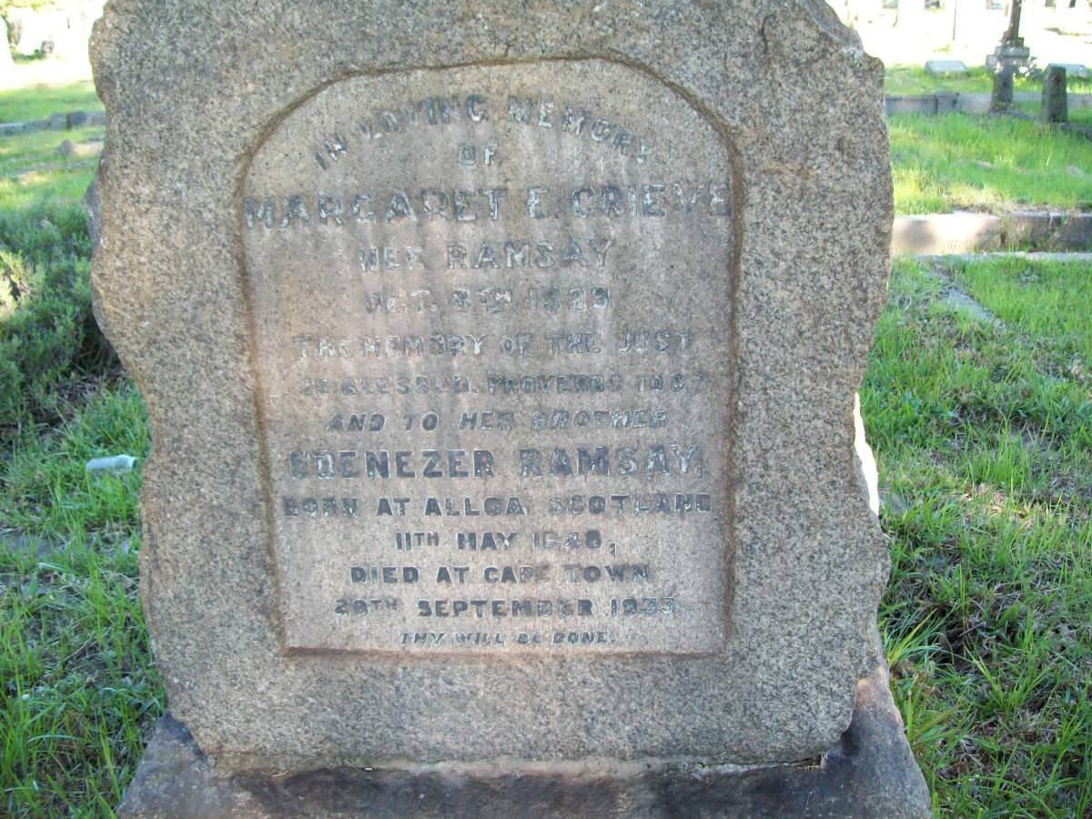 GRIEVE Margaret E. nee RAMSEY -1929 :: RAMSEY Ebenezer ?-1935