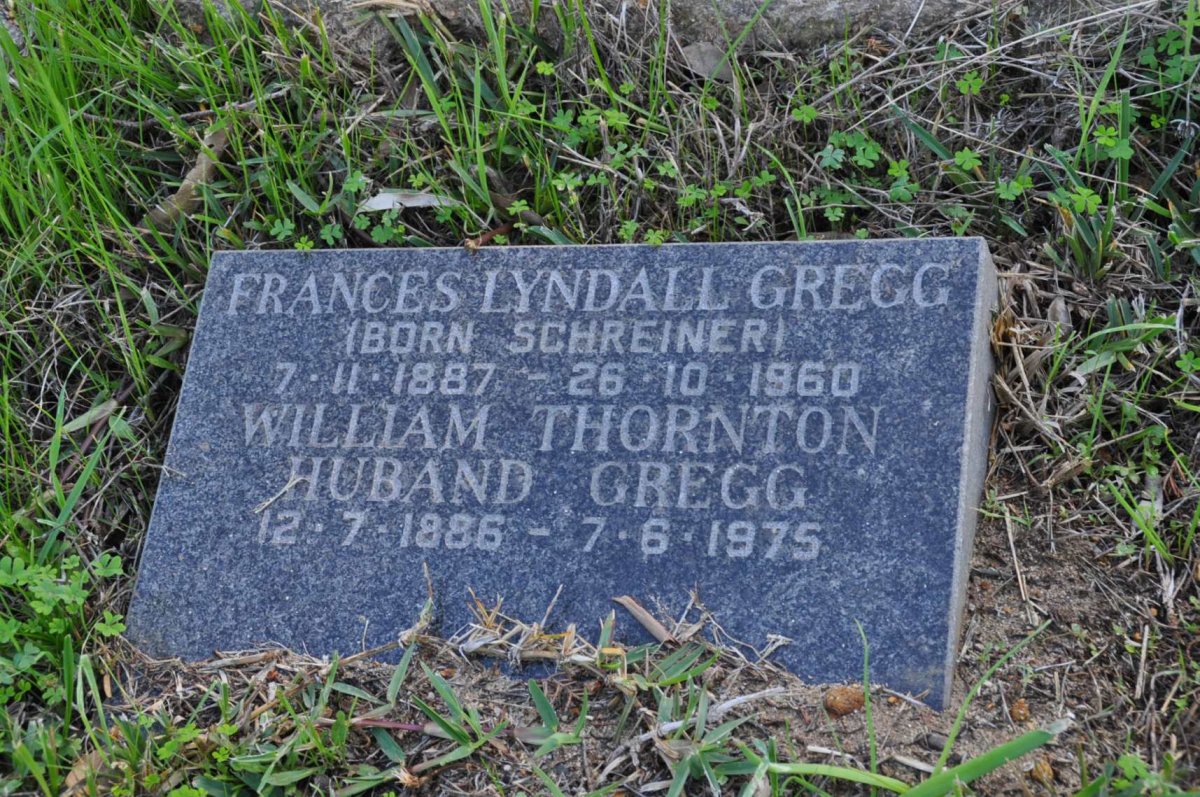 GREGG William Thornton Huband 1886-1975 &amp; Frances Lyndall SCHREINER 1887-1960