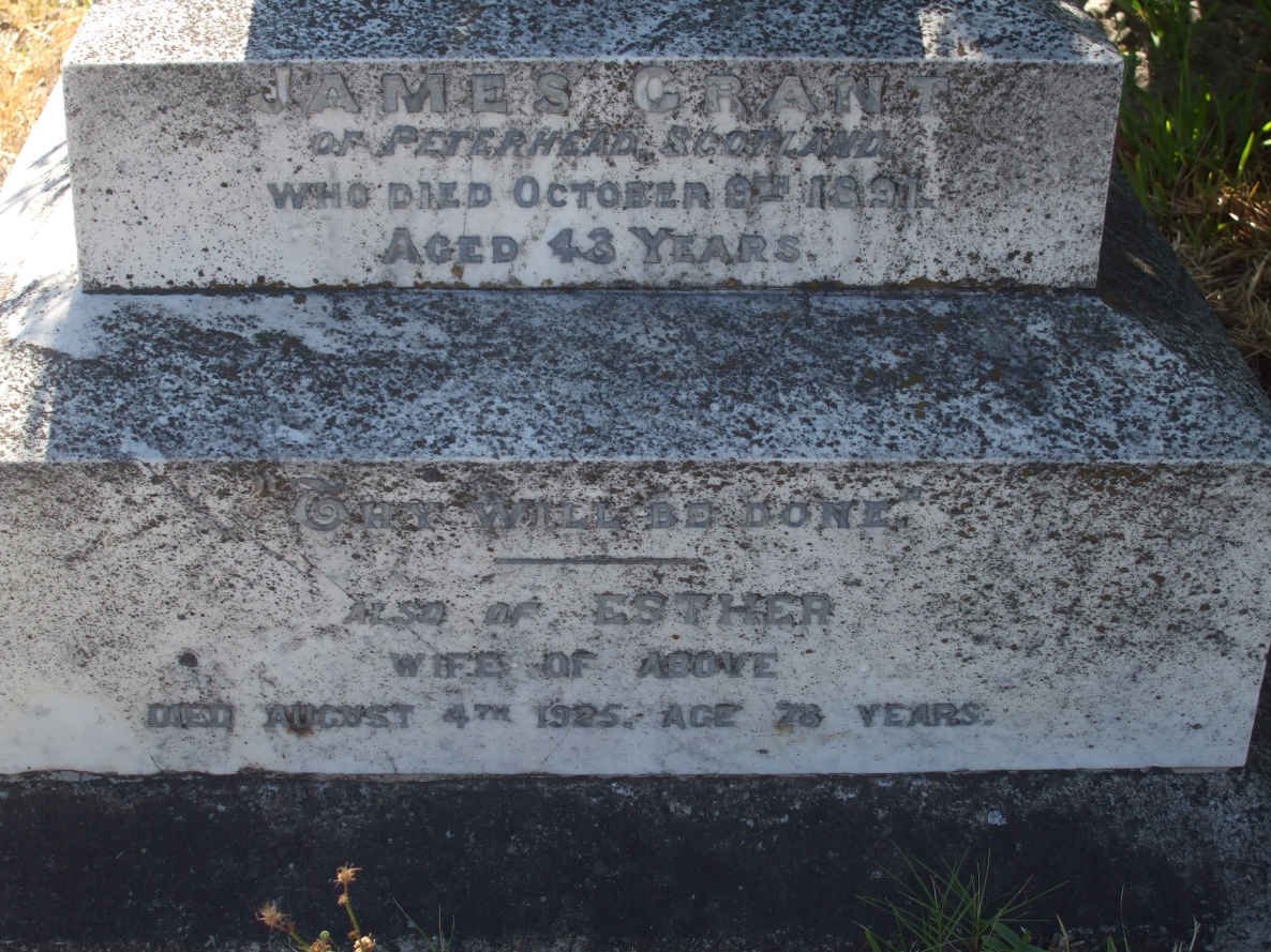 GRANT James -1891 &amp; Esther -1925