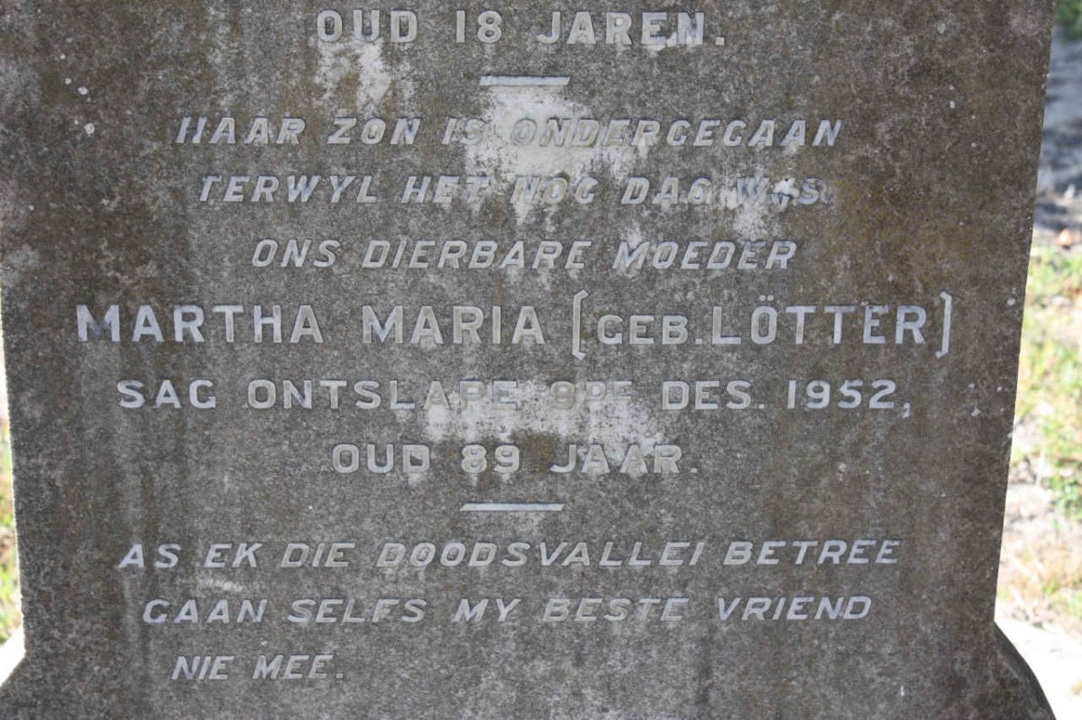 GROENEWALD Martha Maria, van nee LÖTTER -1952